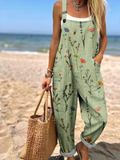 nina | printed wide-leg dungarees