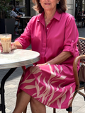 olivia | tulip print shirt midi dress