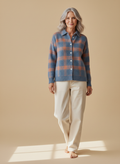 margot | blue check cardigan
