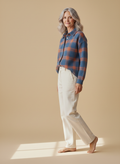 margot | blue check cardigan