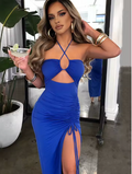zaya | cutout halterneck dress