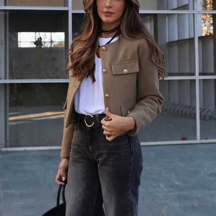 isla | tweed cropped jacket
