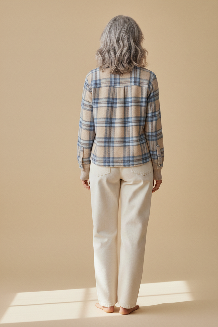 margot | blue check cardigan