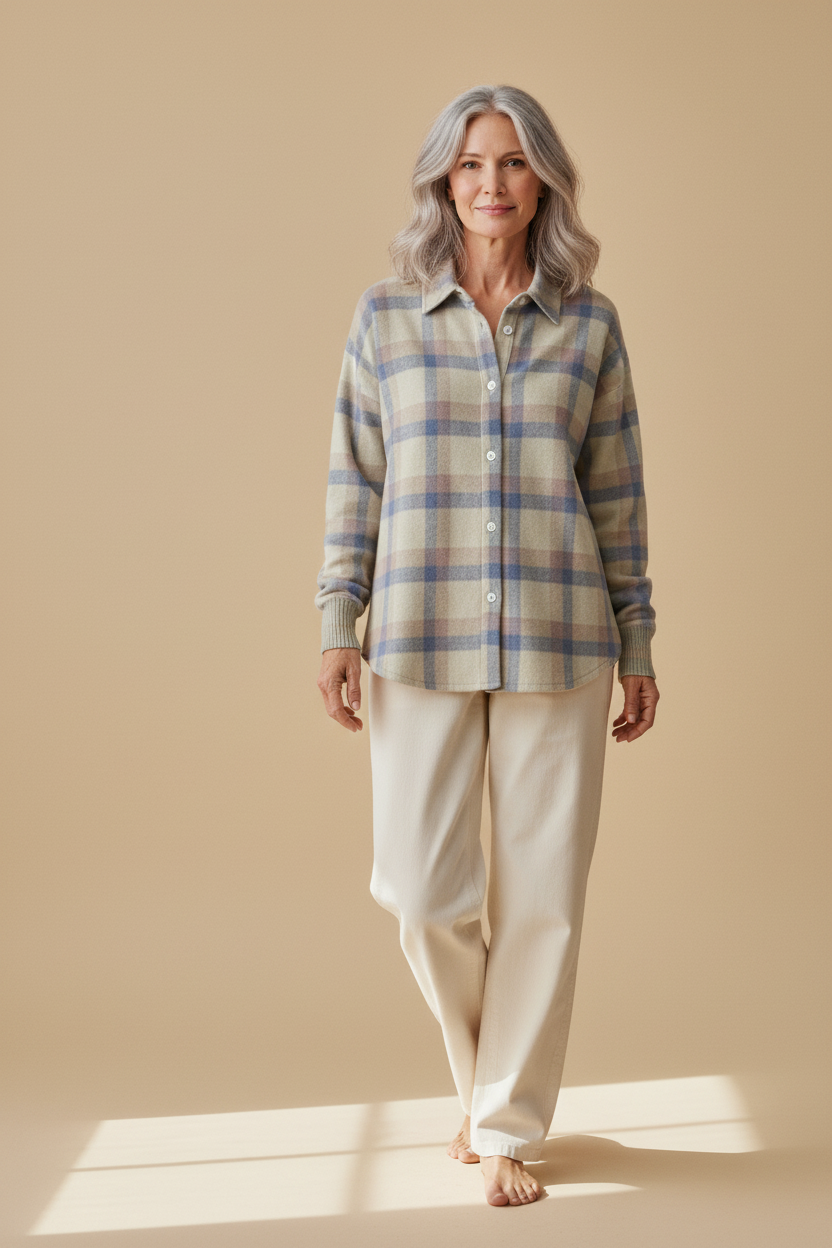 margot | blue check cardigan