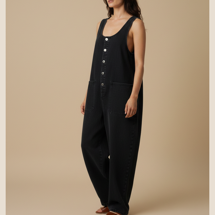 emma | cotton denim overalls