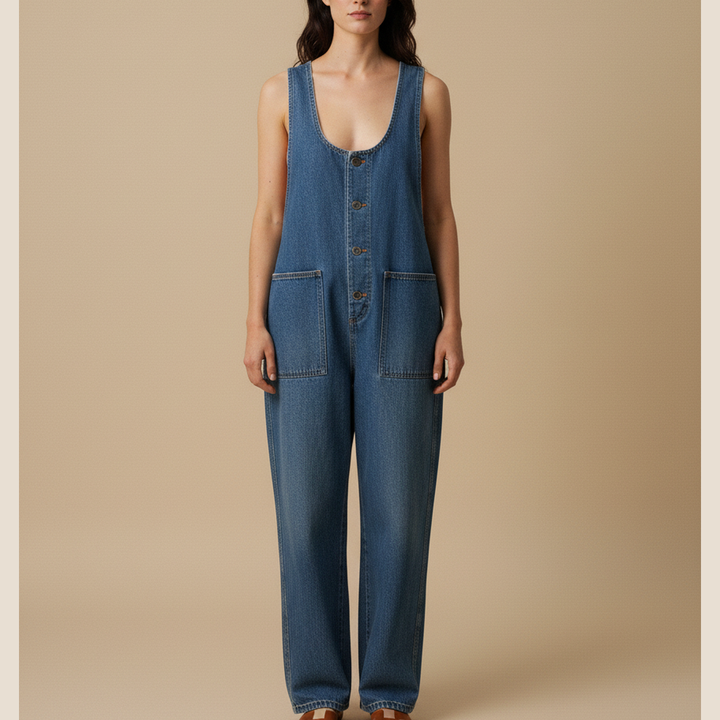 emma | cotton denim overalls