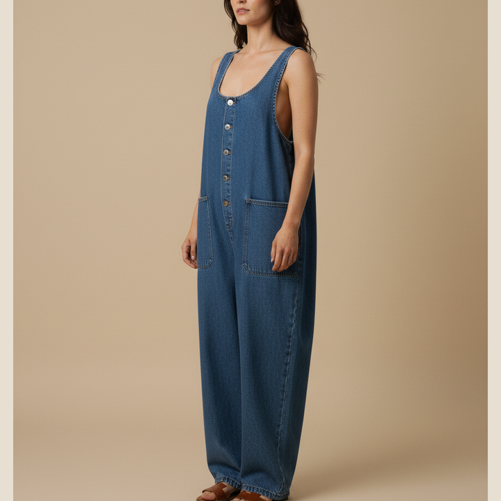 emma | cotton denim overalls