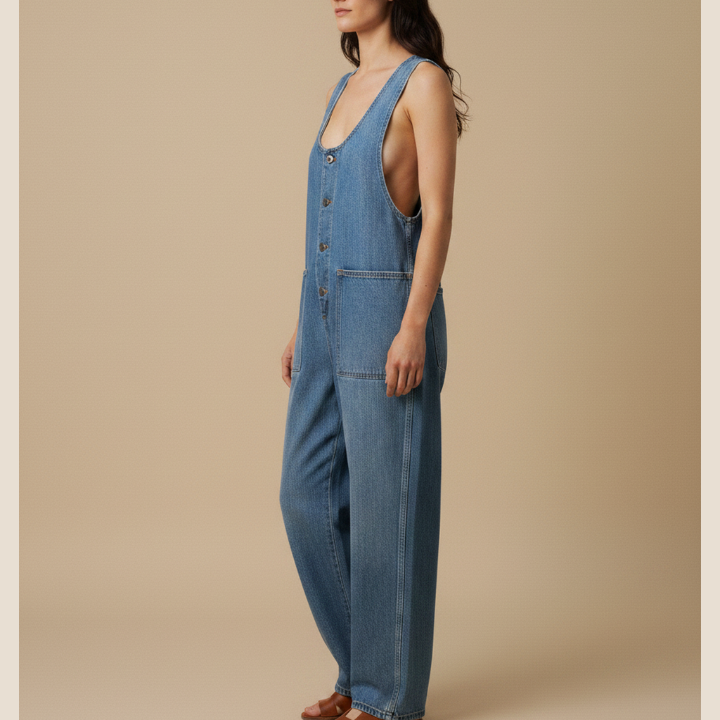 emma | cotton denim overalls