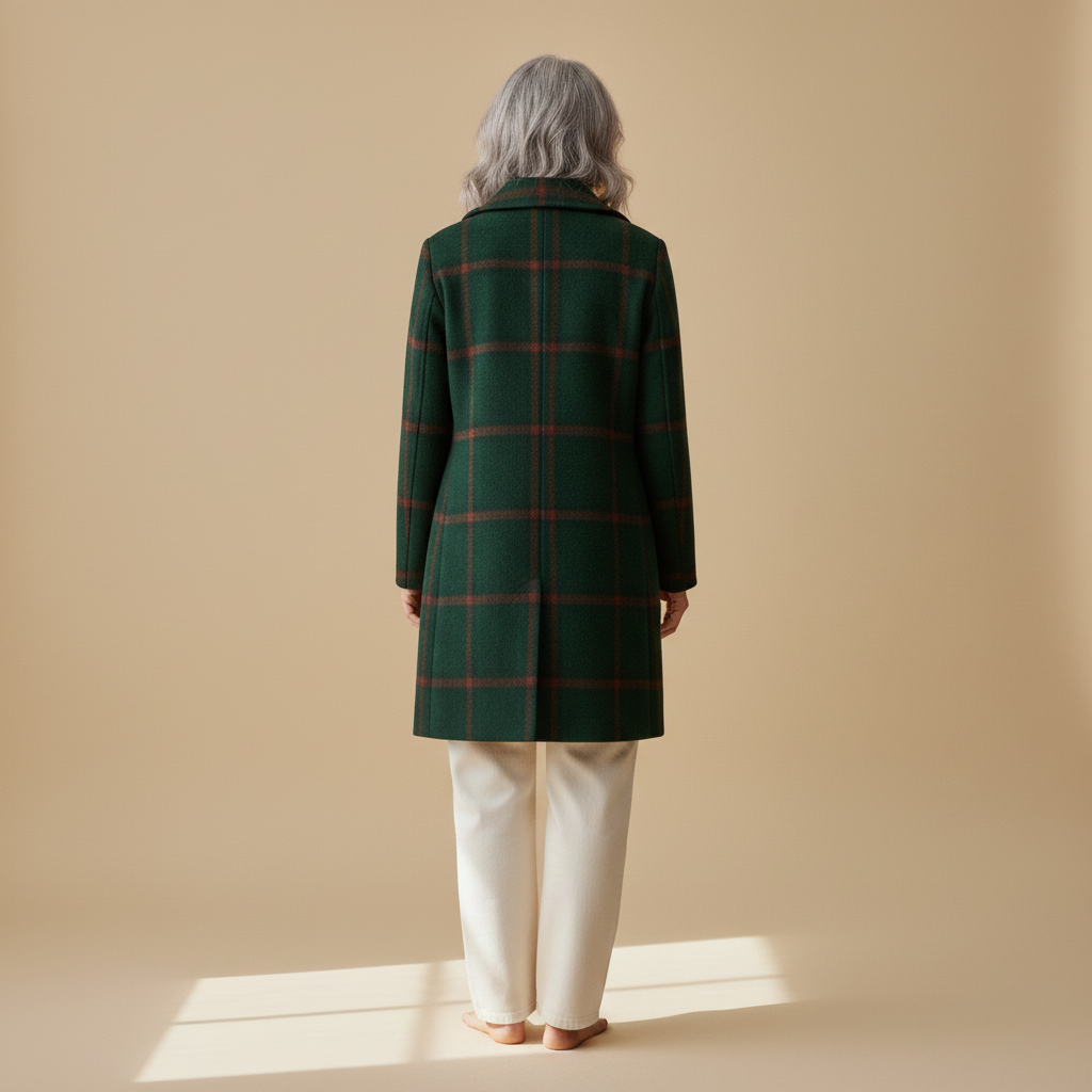 amara | plaid tweed coat
