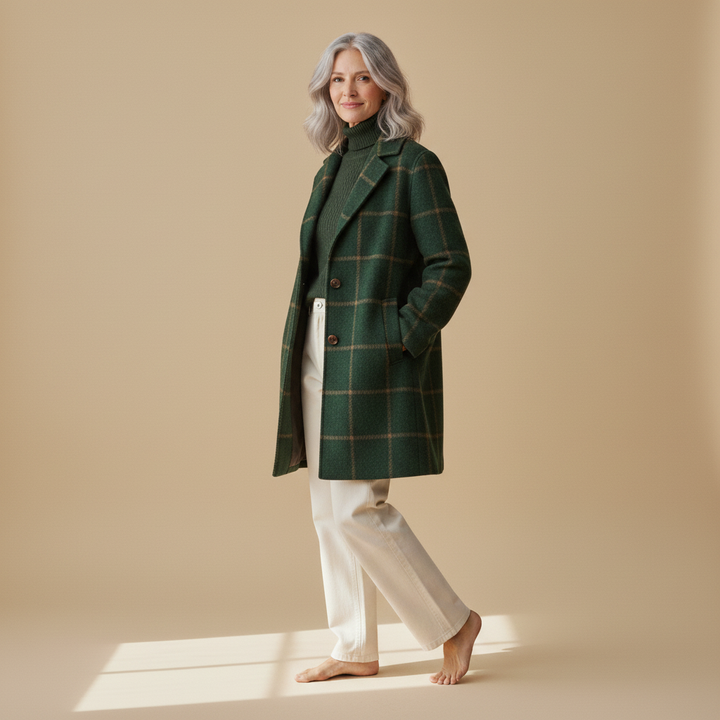 amara | plaid tweed coat
