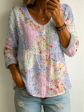 emma | floral patchwork blouse