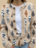 lily | cat pattern knit cardigan