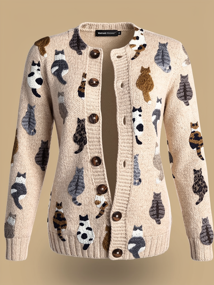 lily | cat pattern knit cardigan