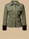 isla | tweed jacket with velvet details