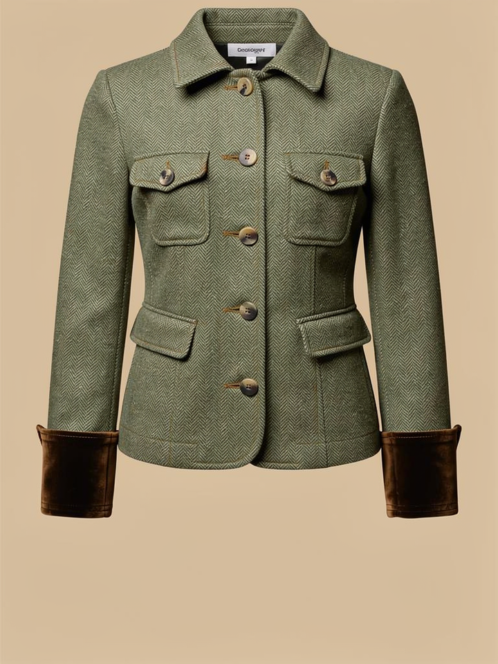 isla | tweed jacket with velvet details