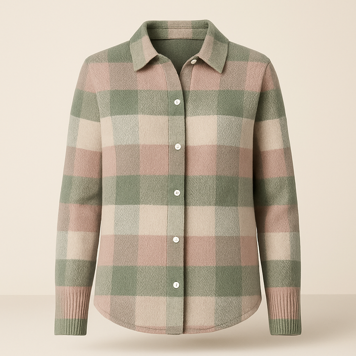Grace | Pastel Plaid Knit Cardigan