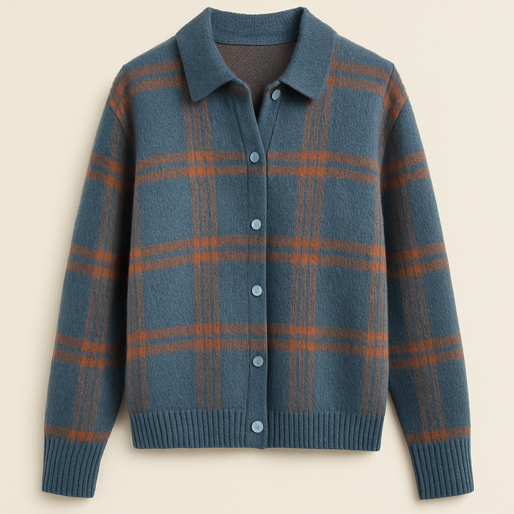margot | blue check cardigan