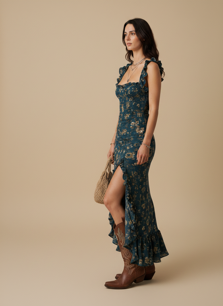 maya | ruffled maxi dress