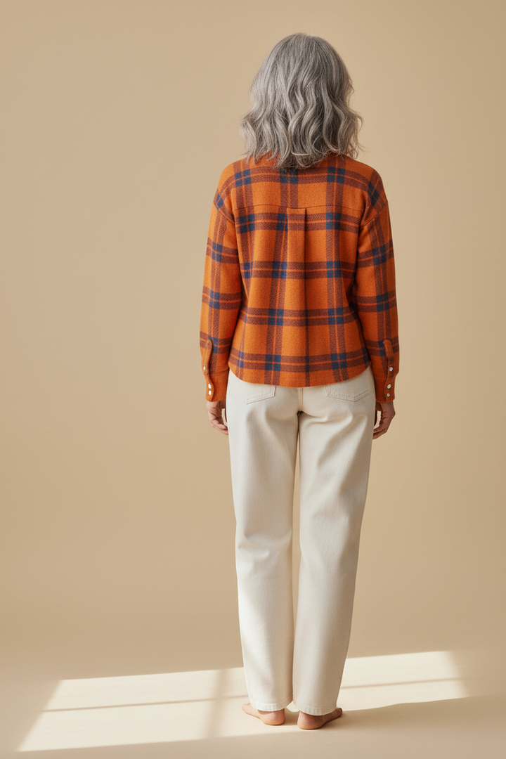 margot | blue check cardigan