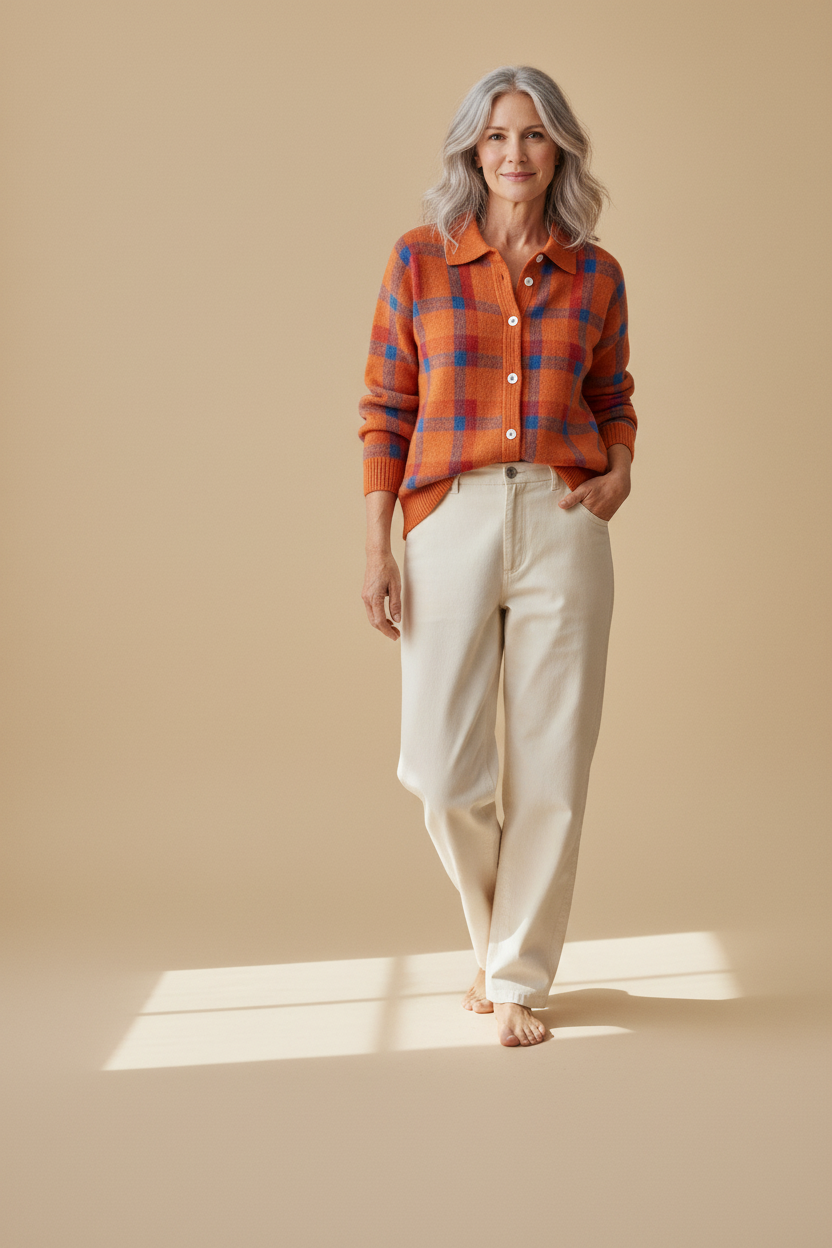 margot | blue check cardigan