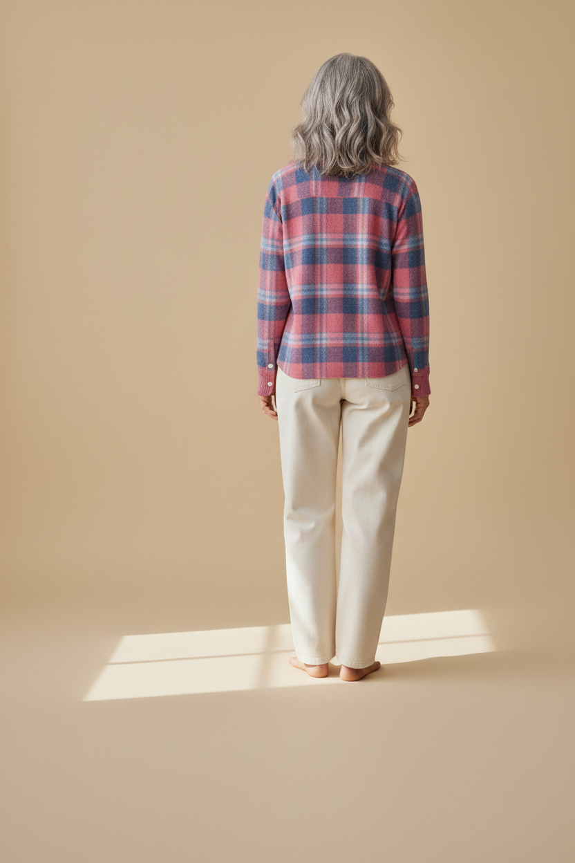 margot | blue check cardigan