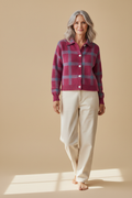 margot | blue check cardigan