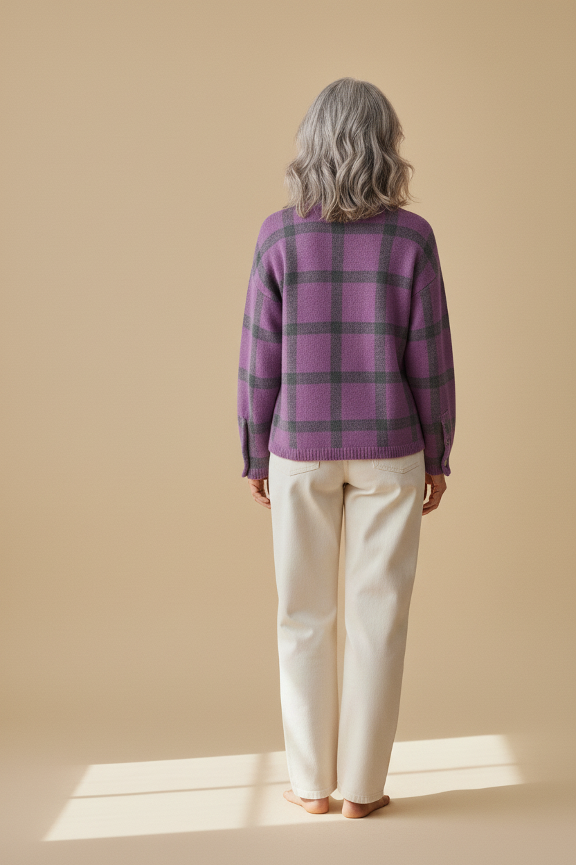 margot | blue check cardigan