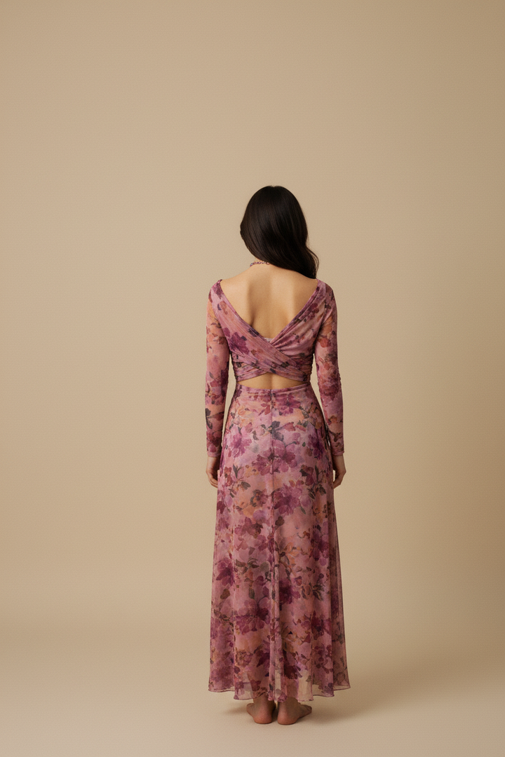 amara | floral chiffon dress