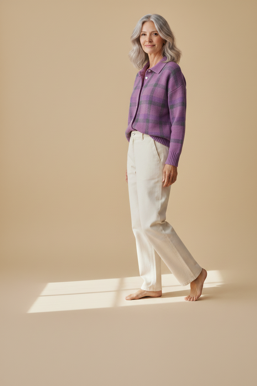 margot | blue check cardigan
