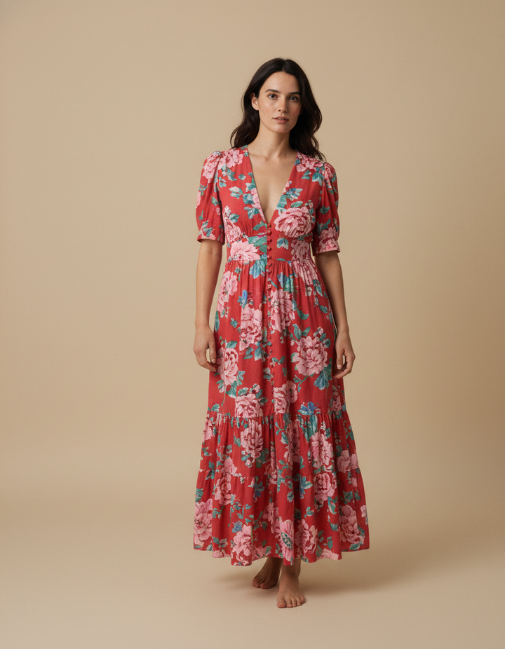 emma | floral v-neck dress