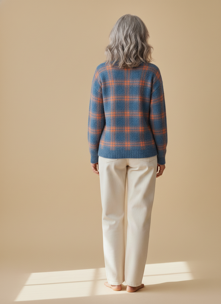 margot | blue check cardigan