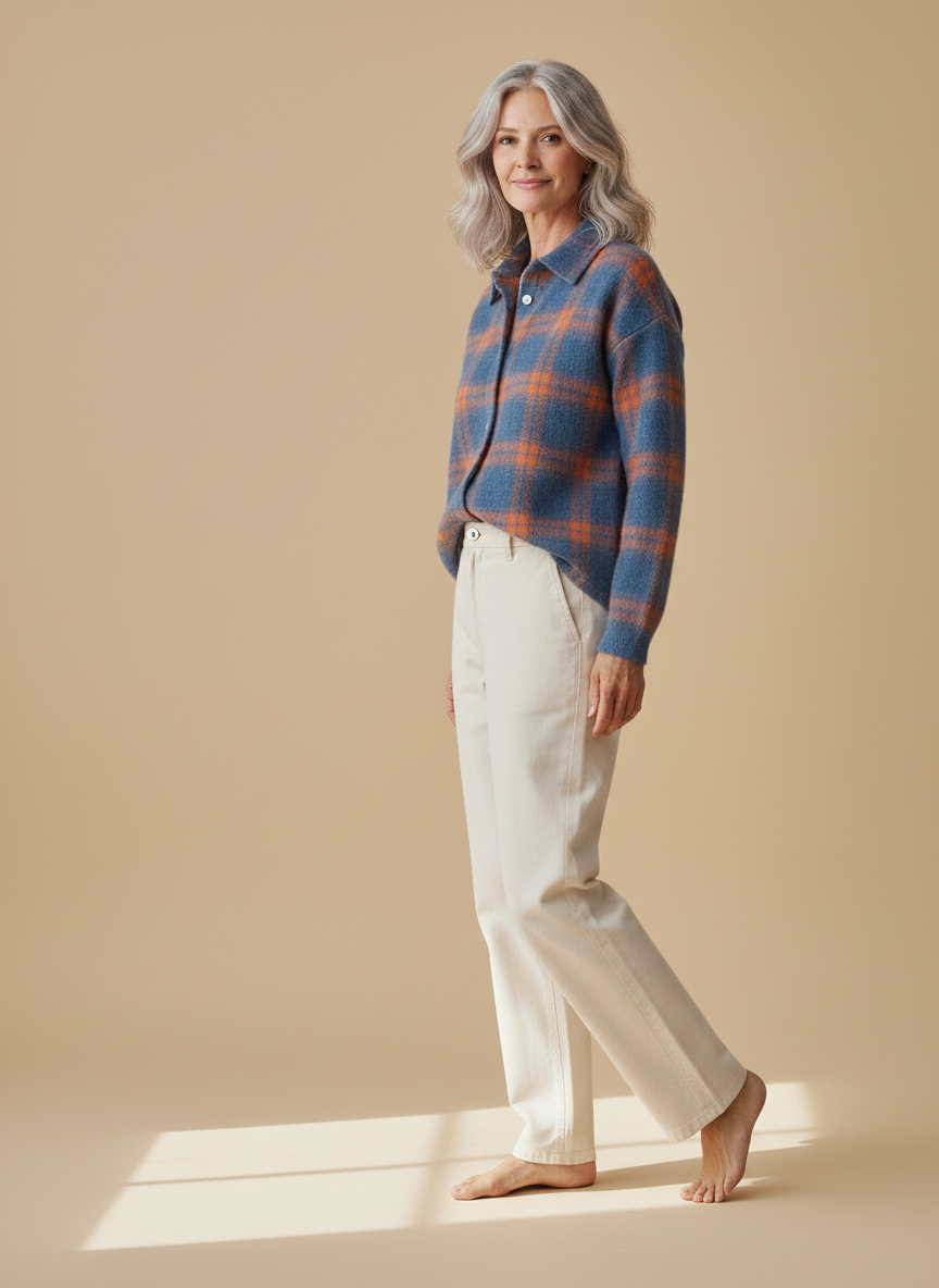 margot | blue check cardigan